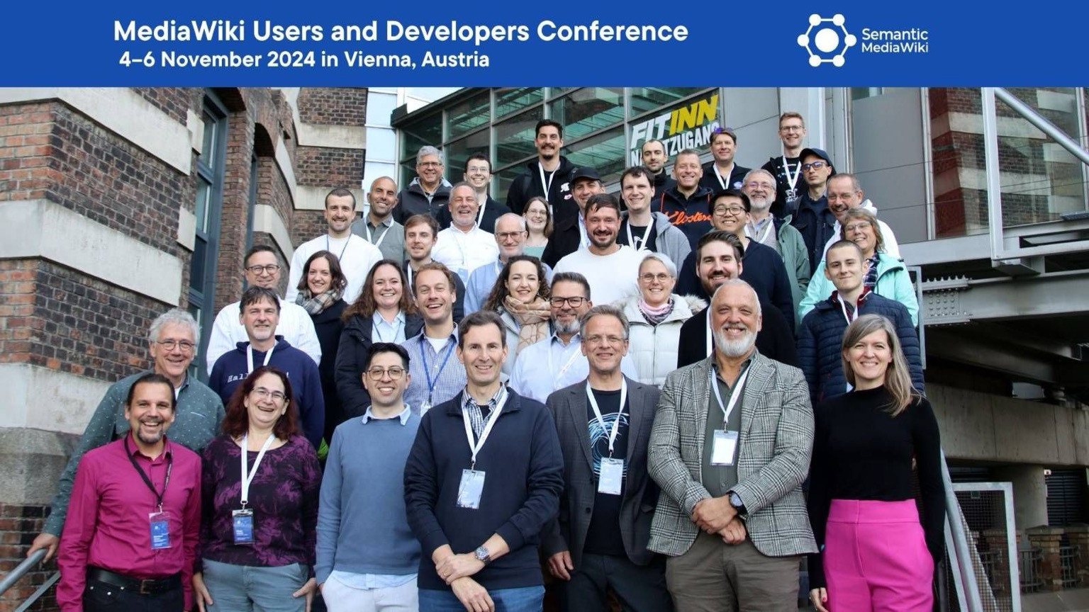 Group picture at the MediaWiki Users an Developers Conference in Vienna