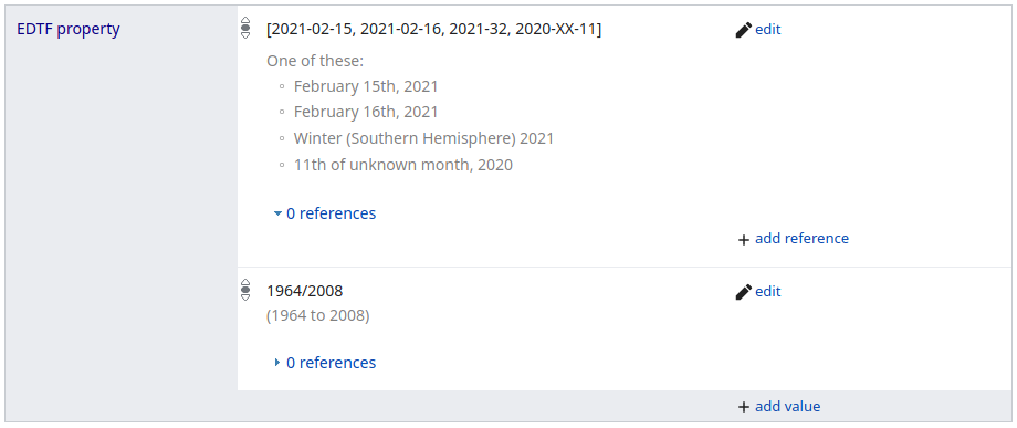 Wikibase EDTF statements in the UI